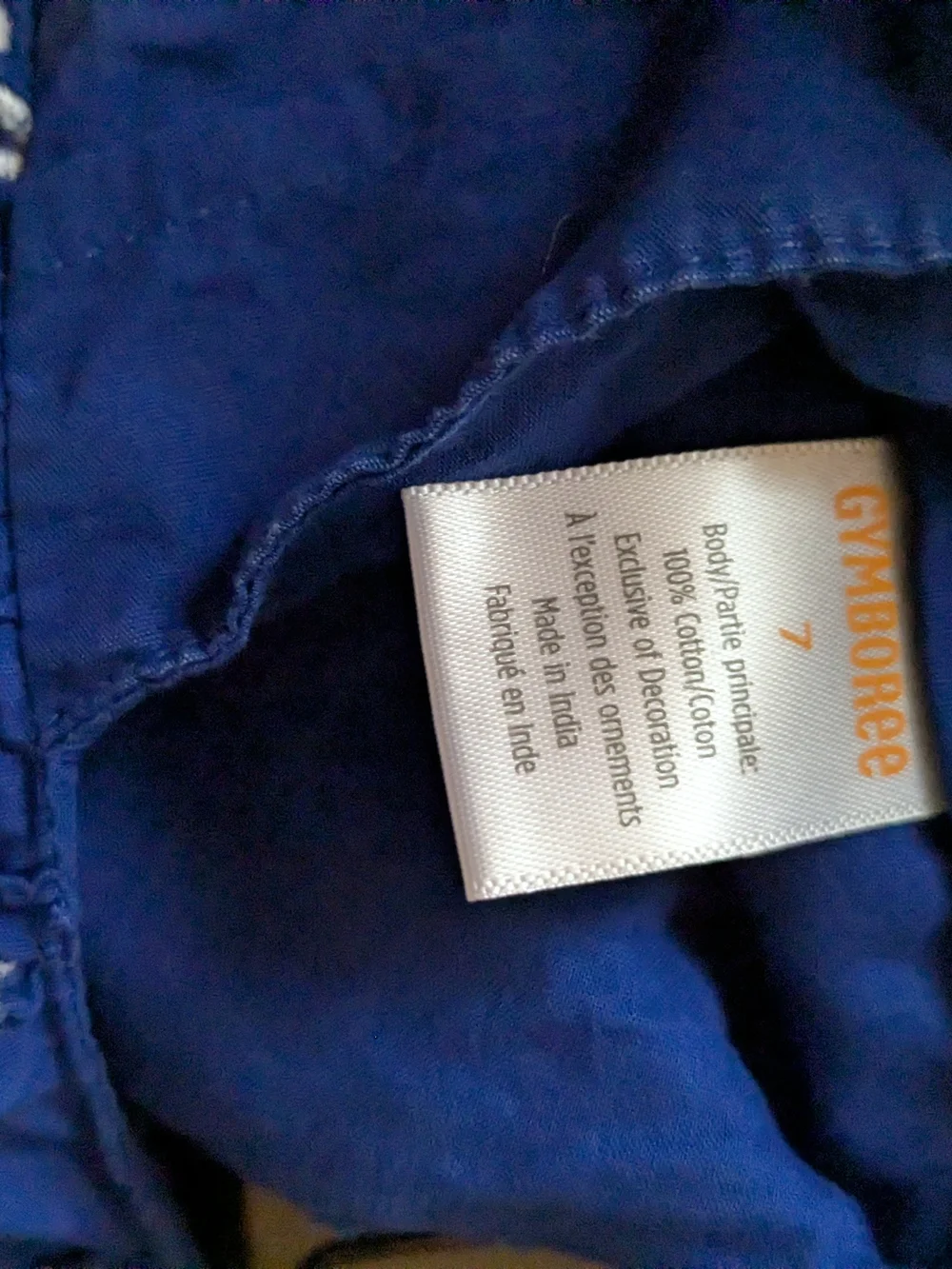 Gymboree Royal Blue Dress with White Embroidery